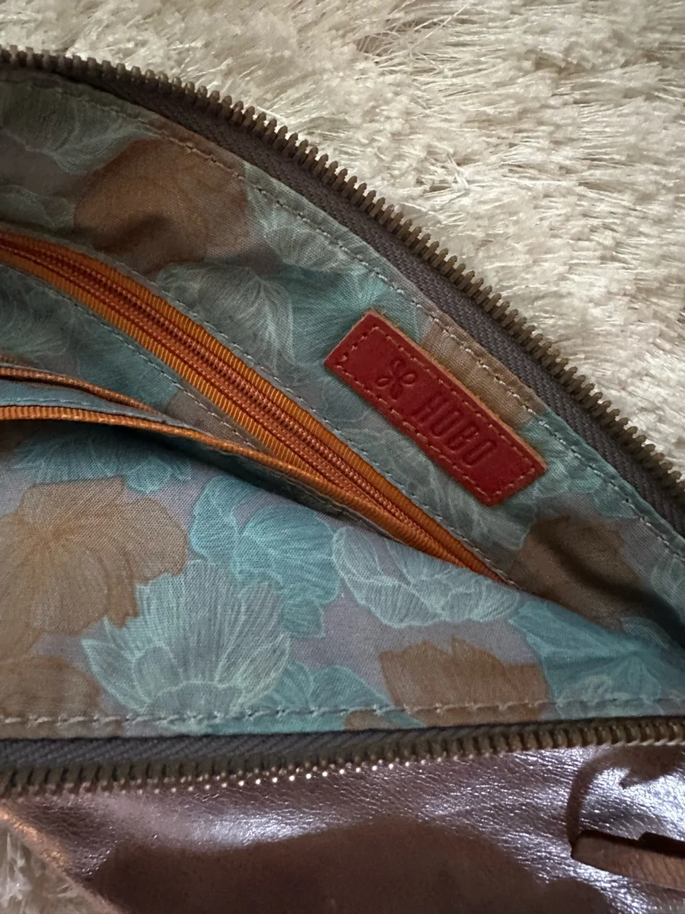HOBO Dark Brown Leather Wristlet Clutch